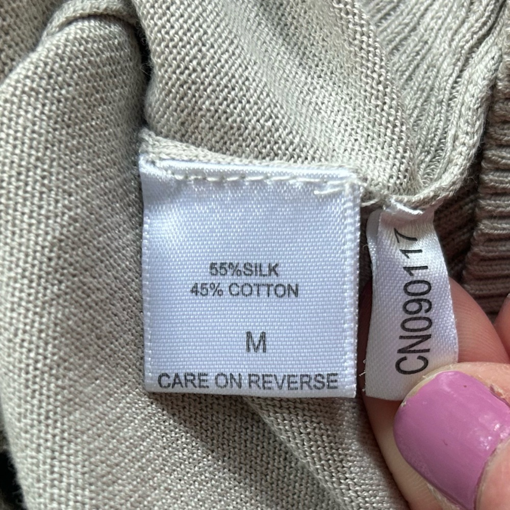 Y2K NEW YORK & COMPANY 90s Silk Blend Cardigan Academia Minimalist Capsule Sz M - Picture 13 of 14